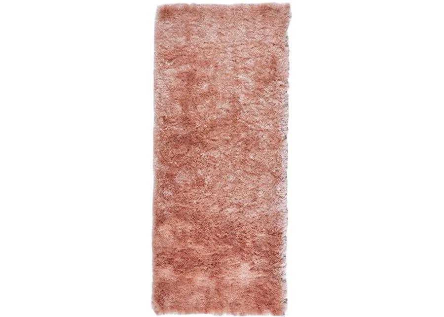 Indochine Plush Shag Area Rug with Metallic Sheen in Salmon Pink by Feizy