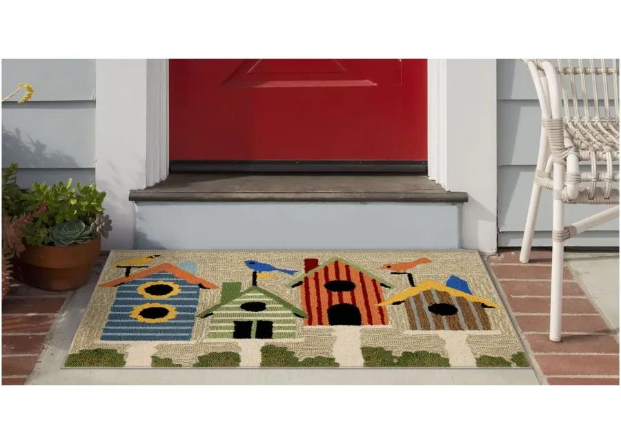 Frontporch Birdhouse Indoor/Outdoor Area Rug in Multi by Trans-Ocean Import Co Inc