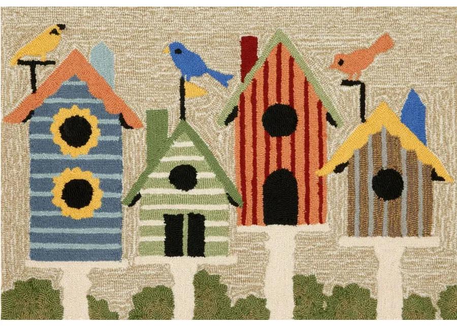 Frontporch Birdhouse Indoor/Outdoor Area Rug in Multi by Trans-Ocean Import Co Inc