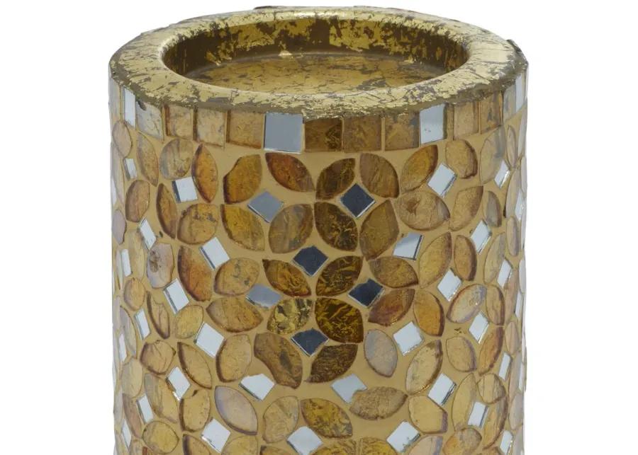 Ivy Collection Set of 3 Gold Metal Candle Holders in Gold by UMA Enterprises