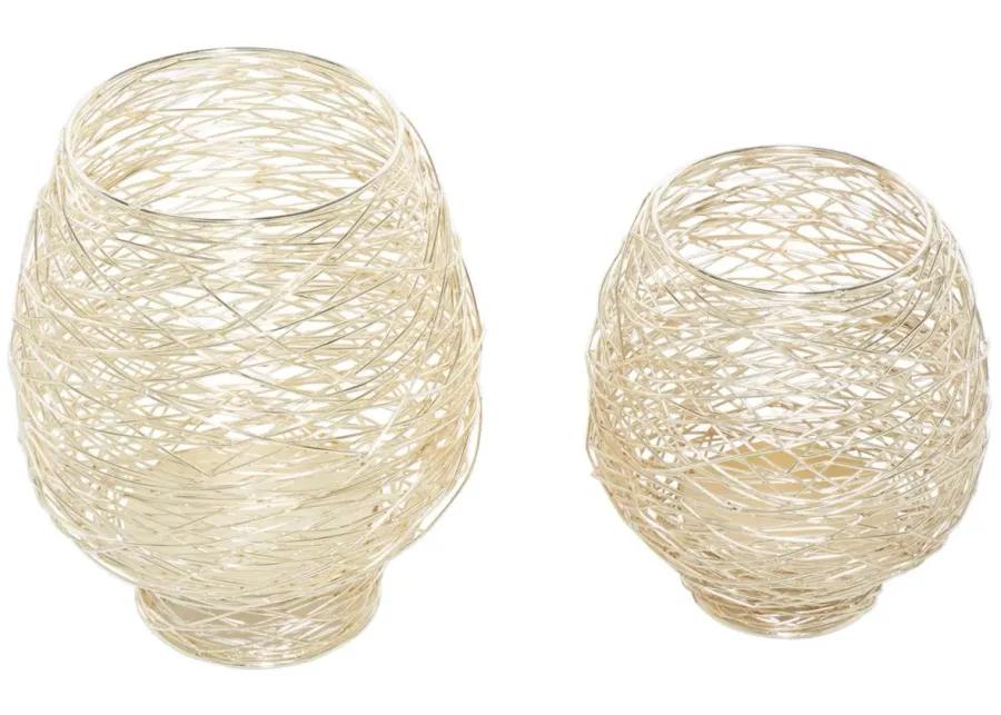 Ivy Collection Moreville Candle Holders Set of 2 in Gold by UMA Enterprises