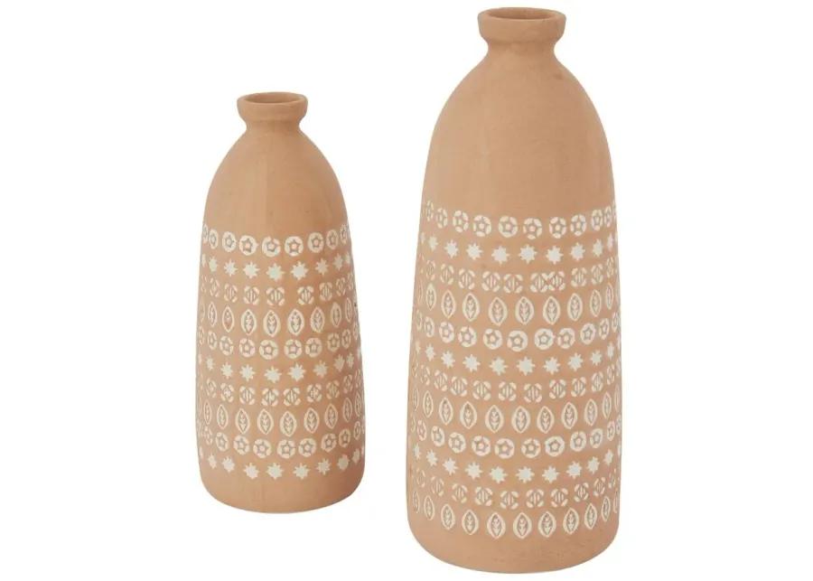 Ivy Collection Salyndas Vase Set of 2 in Pink by UMA Enterprises