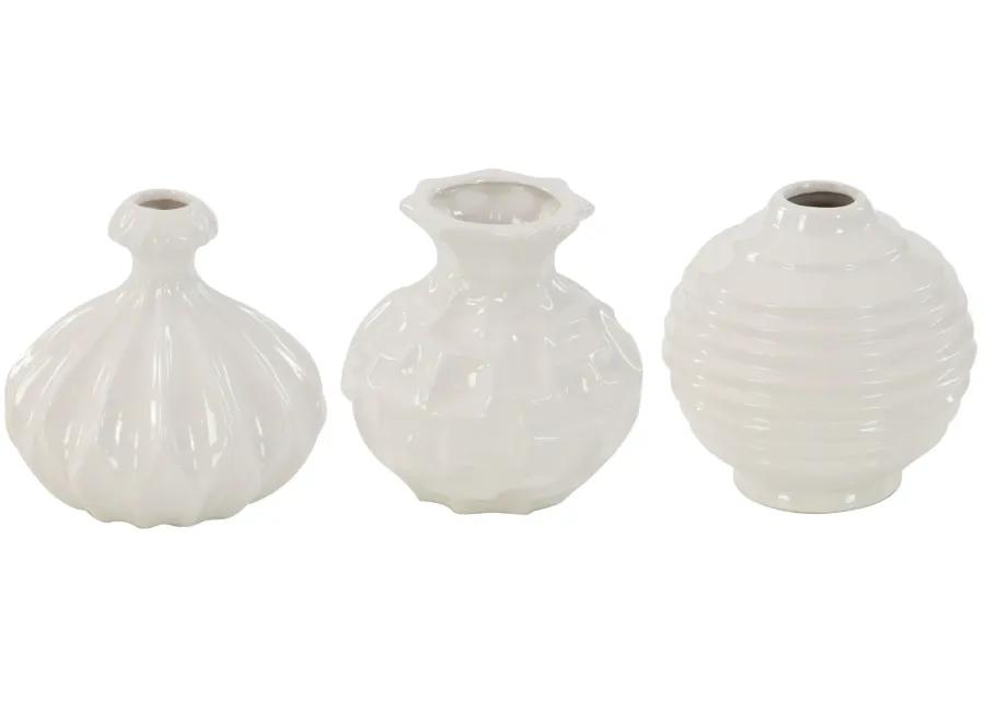 Ivy Collection Ultimate Vase Set of 3 in White by UMA Enterprises