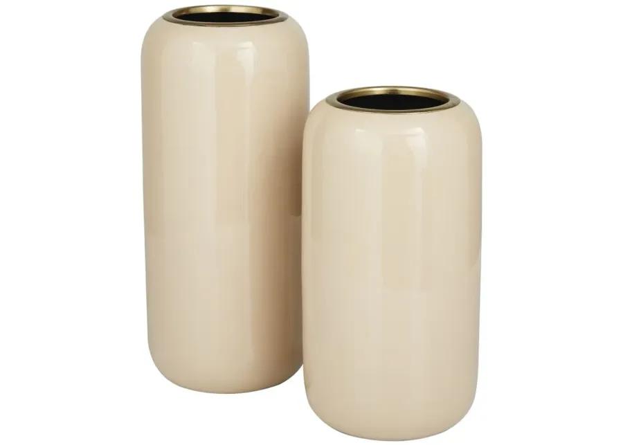 Novogratz Tribute Vase Set of 2 in Cream by UMA Enterprises