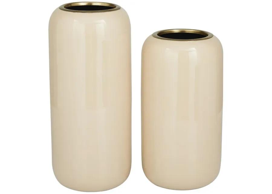 Novogratz Tribute Vase Set of 2 in Cream by UMA Enterprises