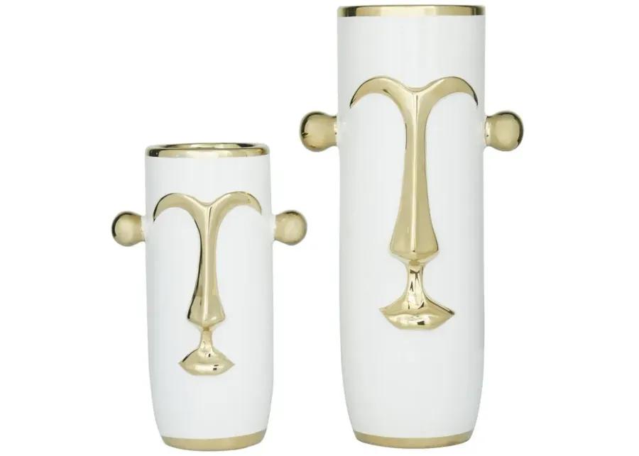 Ivy Collection Varner Vase Set of 2 in White by UMA Enterprises