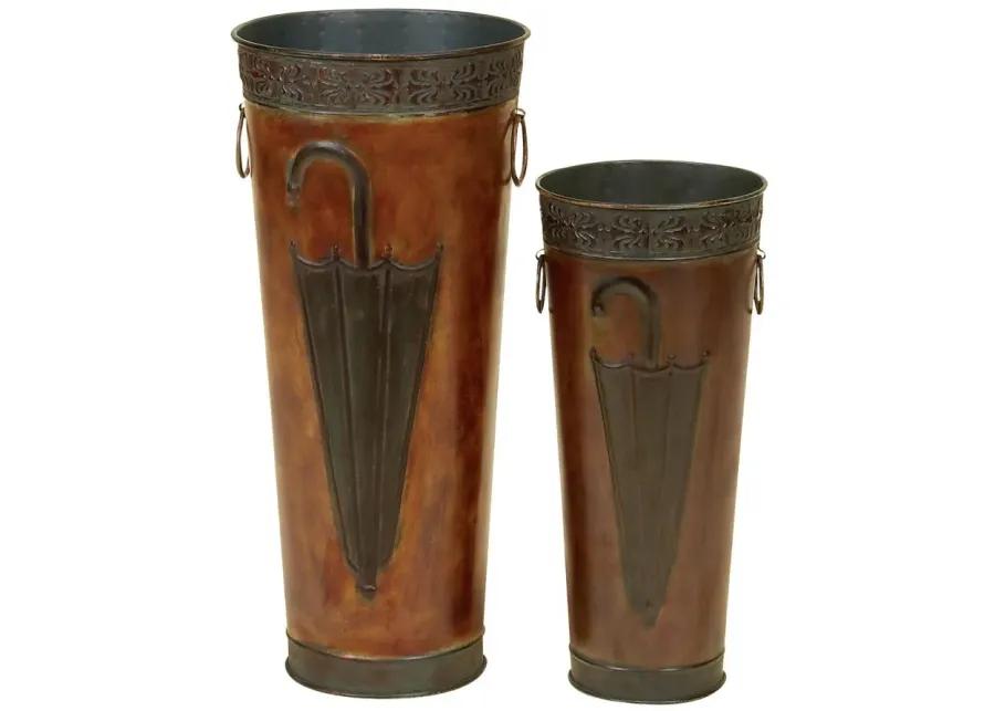 Ivy Collection Boardwalk Vase Set of 2 in Brown by UMA Enterprises