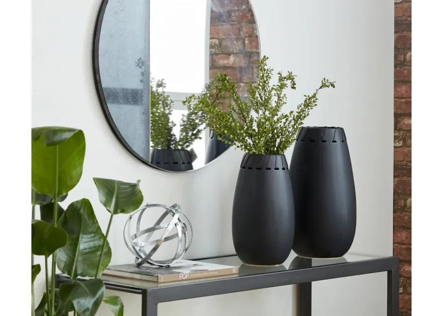 Ivy Collection Dortmund Vase Set of 2 in Black by UMA Enterprises