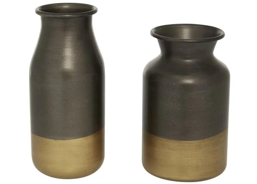 Novogratz Insulae Vase Set of 2 in Gold by UMA Enterprises