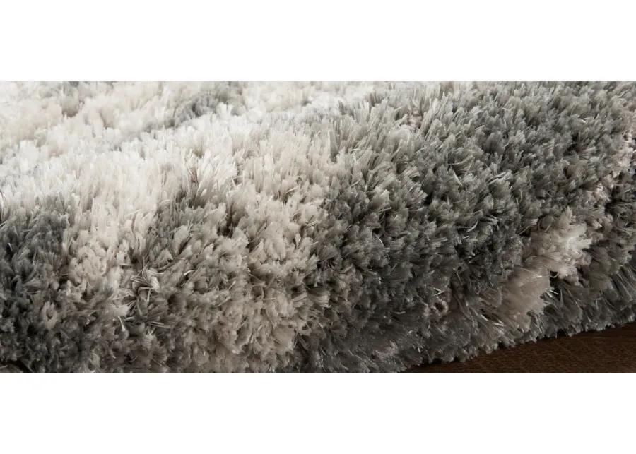 Lavish Shag Area Rug in Charcoal/Ivory by Nourison