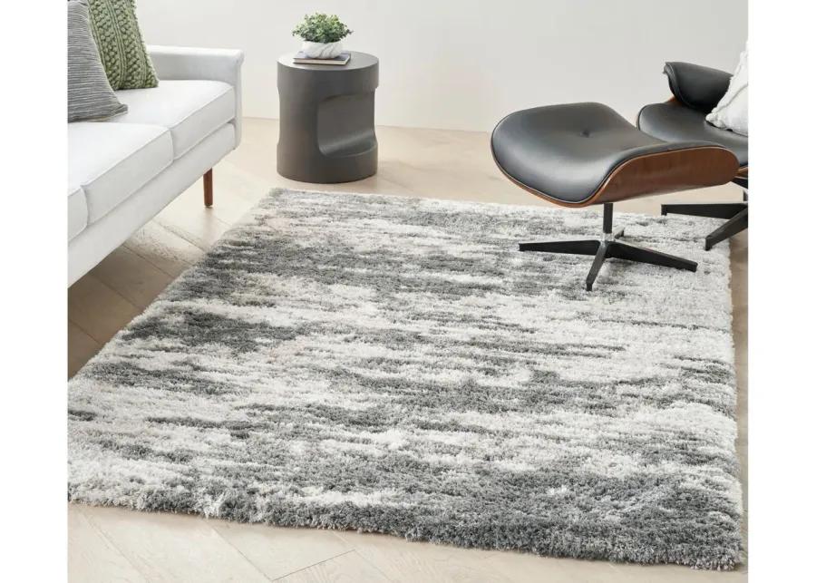 Lavish Shag Area Rug in Charcoal/Ivory by Nourison