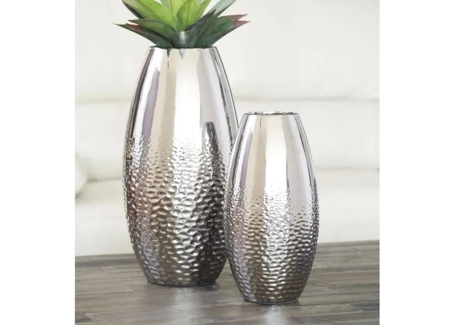 Dinesh Vase Set in Silver Finish by Ashley Express