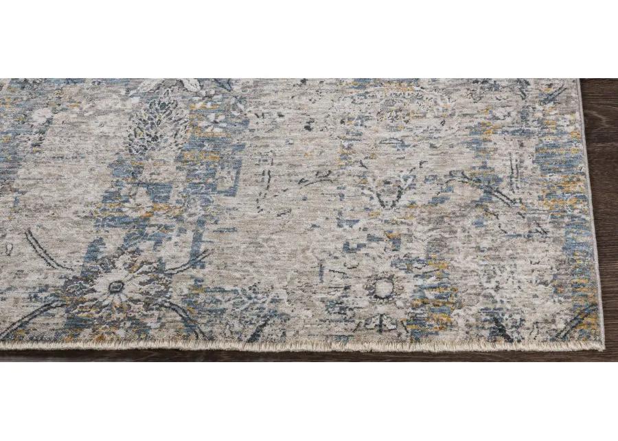 Caerdyf Filnt Area Rug in Camel, Wheat, Blue by Surya