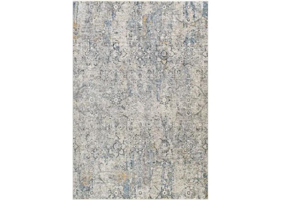 Caerdyf Filnt Area Rug in Camel, Wheat, Blue by Surya