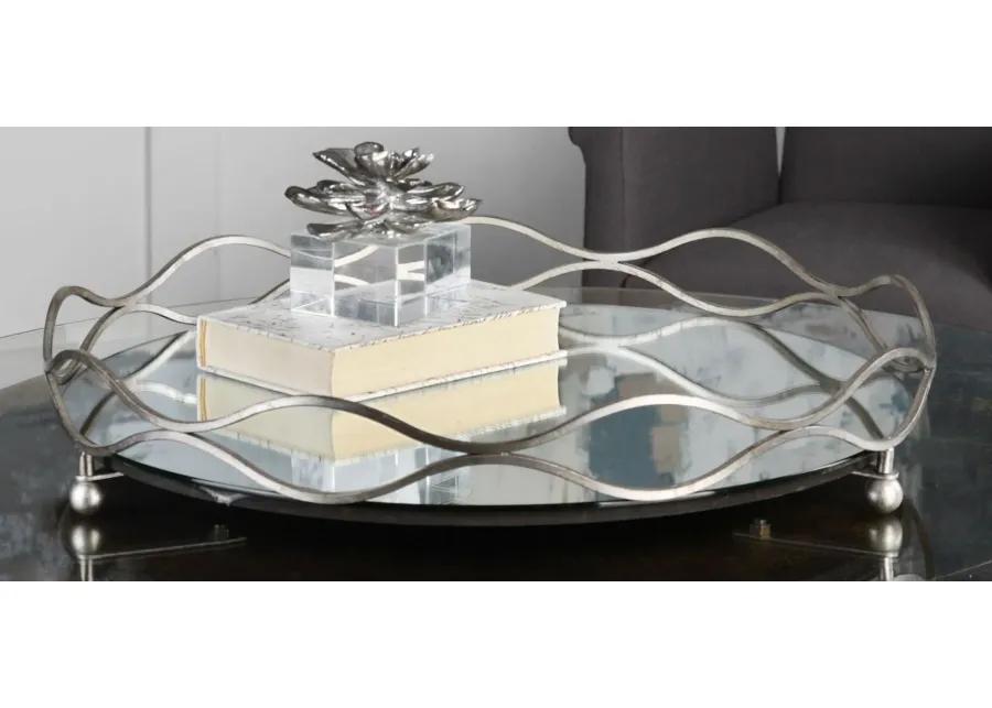 Rachele Mirrored Tray in Mirrored;Silver by Uttermost