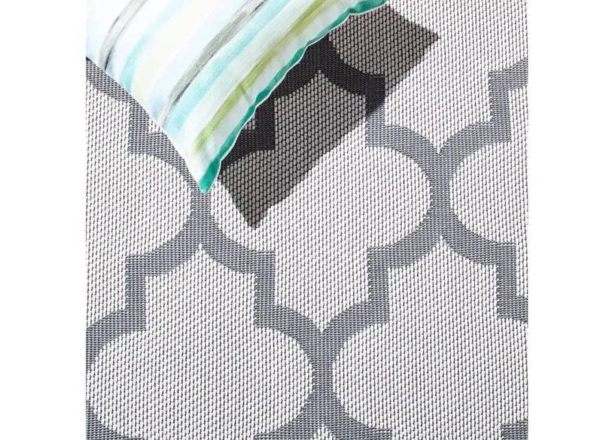 Bermuda Trellis Indoor/Outdoor Square Area Rug in Ivory & Gray by Safavieh