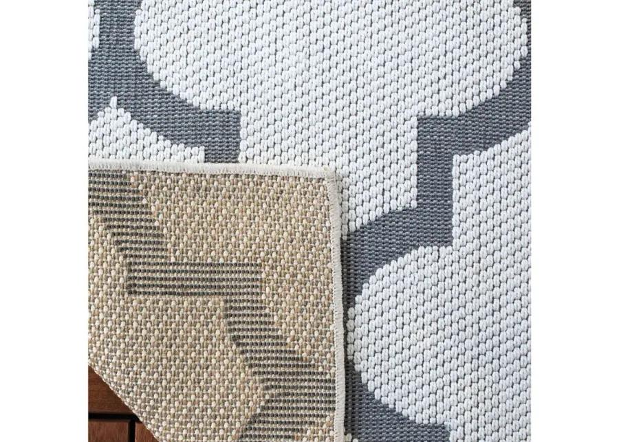 Bermuda Trellis Indoor/Outdoor Square Area Rug in Ivory & Gray by Safavieh