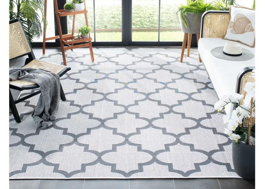 Bermuda Trellis Indoor/Outdoor Square Area Rug in Ivory & Gray by Safavieh