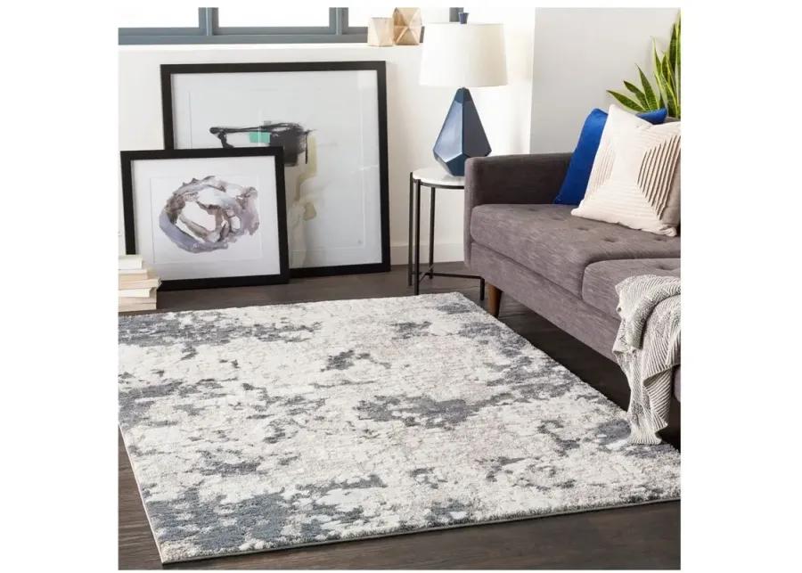 Finley Area Rug in Denim, Pale Blue, Light Gray, Medium Gray, Ivory by Surya