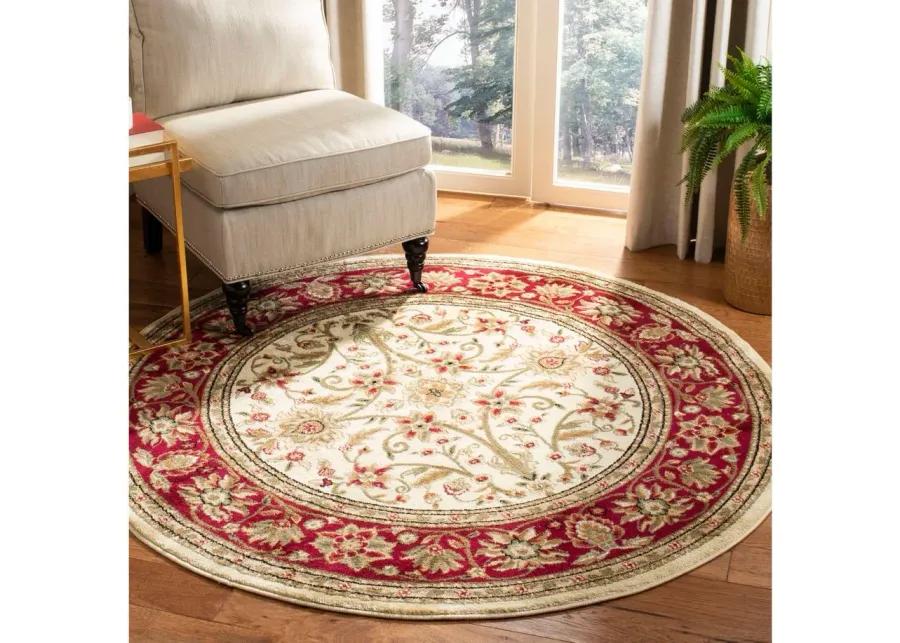 Lyndhurst Area Rug Round in Ivory / Red by Safavieh