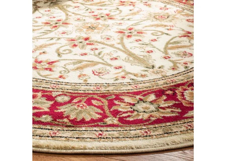 Lyndhurst Area Rug Round in Ivory / Red by Safavieh