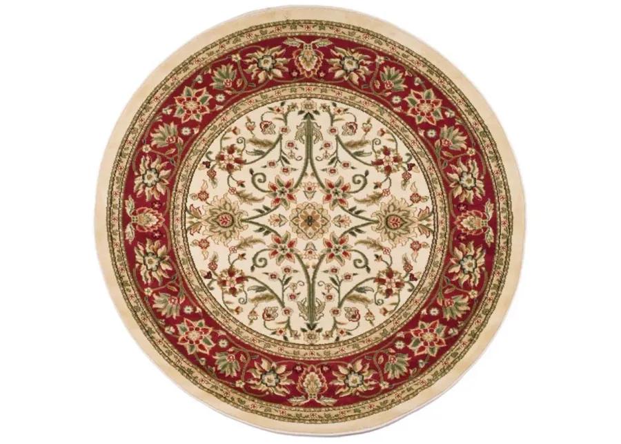 Lyndhurst Area Rug Round in Ivory / Red by Safavieh