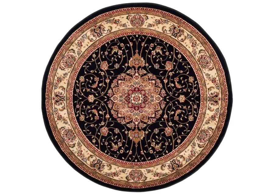 Wessex Area Rug Round in Black / Ivory by Safavieh