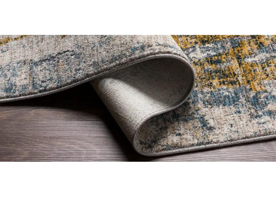 Caerdyf Whitland Area Rug in Medium Gray, Denim, Tan by Surya