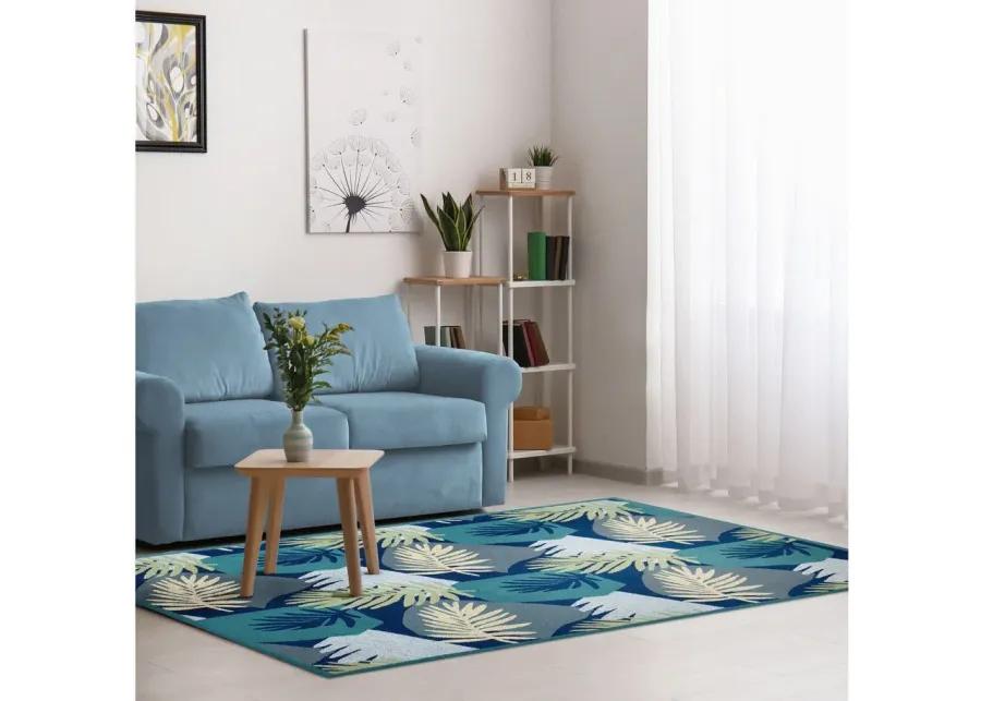 Palms Indoor/Outdoor Area Rug in Navy by Trans-Ocean Import Co Inc