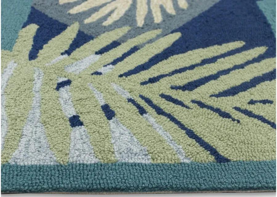 Palms Indoor/Outdoor Area Rug in Navy by Trans-Ocean Import Co Inc