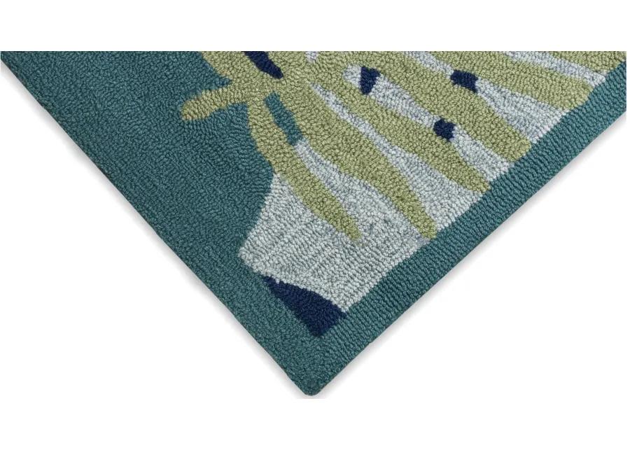 Palms Indoor/Outdoor Area Rug in Navy by Trans-Ocean Import Co Inc