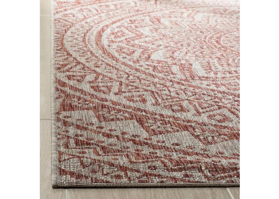 Courtyard Mandala Indoor/Outdoor Area Rug in Light Beige & Terracotta by Safavieh