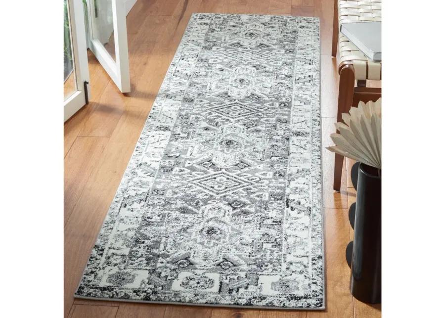 Darius Grey Runner Rug in Grey & Ivory by Safavieh