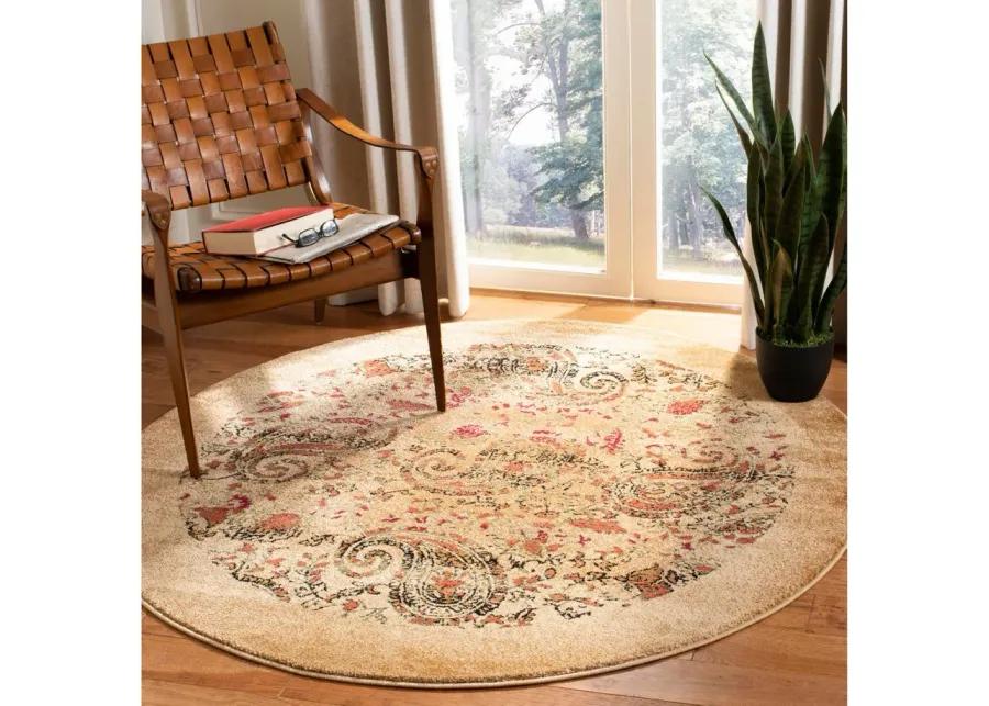 Grimaldi Area Rug Round in Beige / Multi by Safavieh