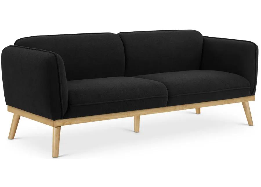 Nolita Boucle Fabric Sofa in Black by Meridian Furniture