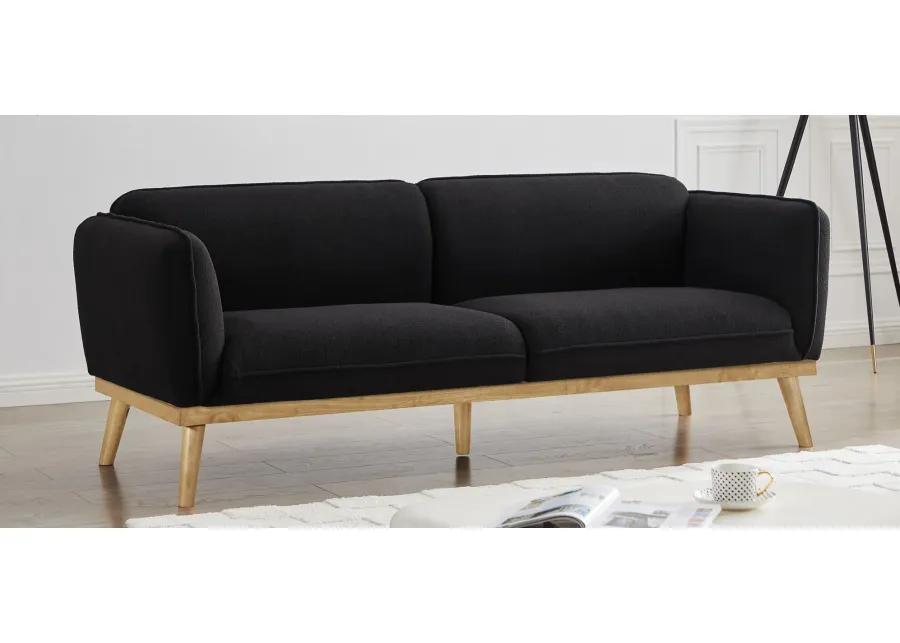 Nolita Boucle Fabric Sofa in Black by Meridian Furniture