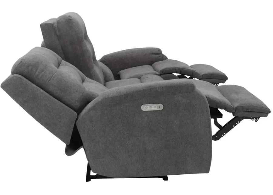 Halenbeck Triple Power Sofa in Dark Gray by Flexsteel