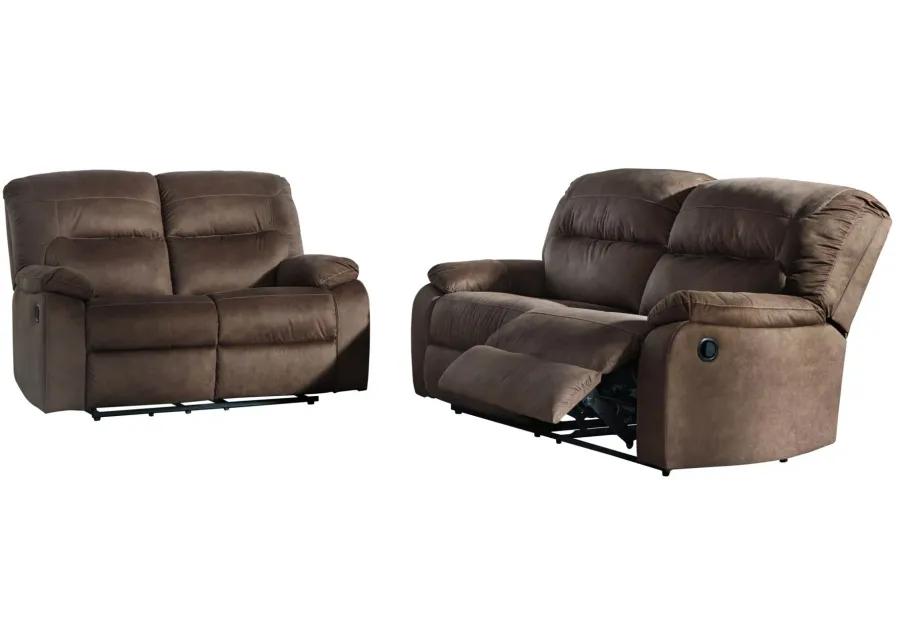 Bolzano 2 Seat Reclining Sofa in Coffee by Ashley Furniture