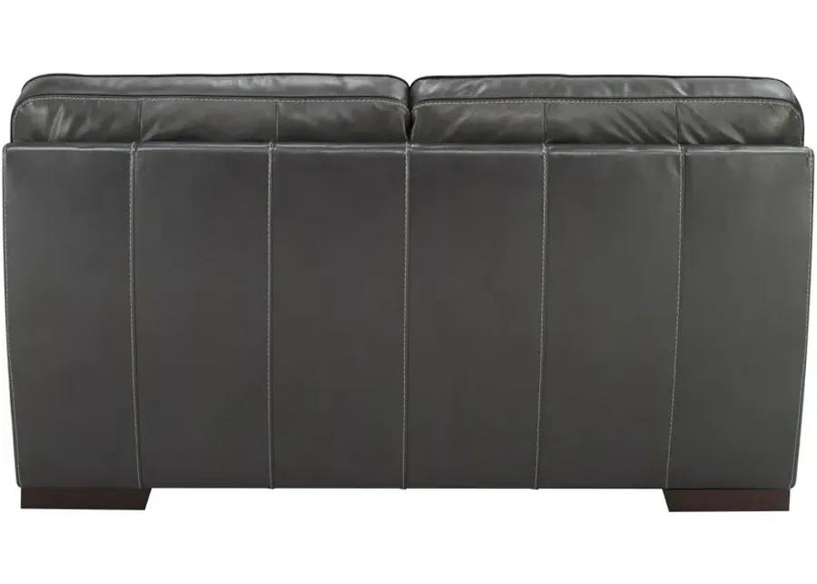 Colton Leather Loveseat in Gray by Bellanest