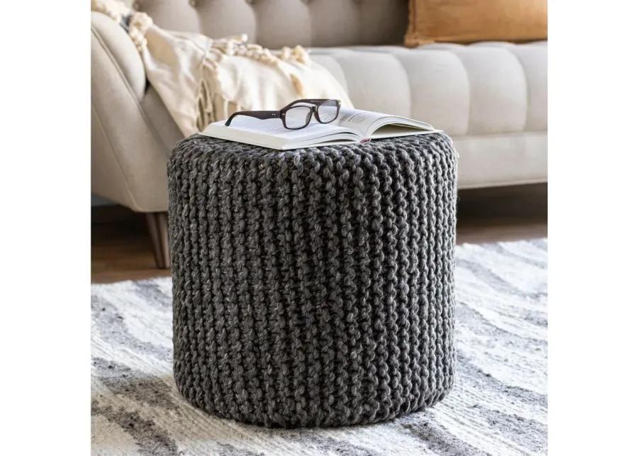 Prado Pouf in Charcoal by Surya