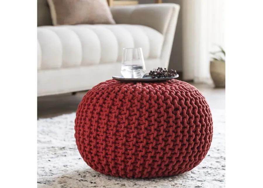Malmo Pouf in Bright Red by Surya