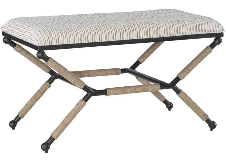 Ashburn Bench in Black/Off-White by Linon Home Decor