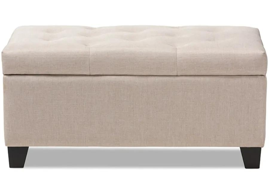 Michaela Storage Ottoman in Beige by Wholesale Interiors