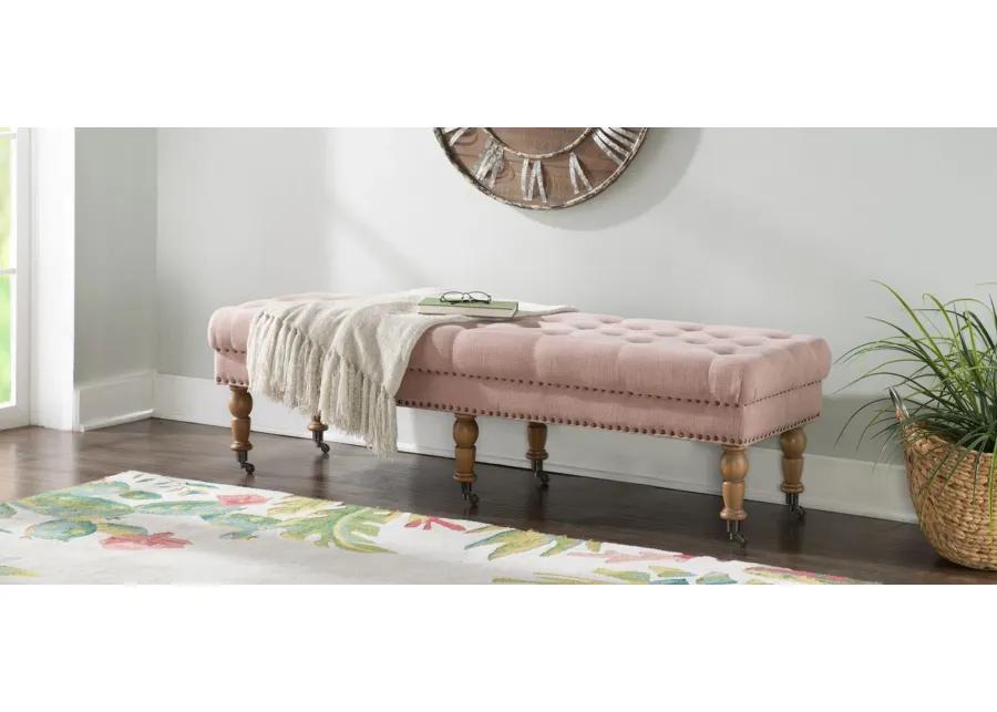 Isabelle Bench in Distressed Pink by Linon Home Decor