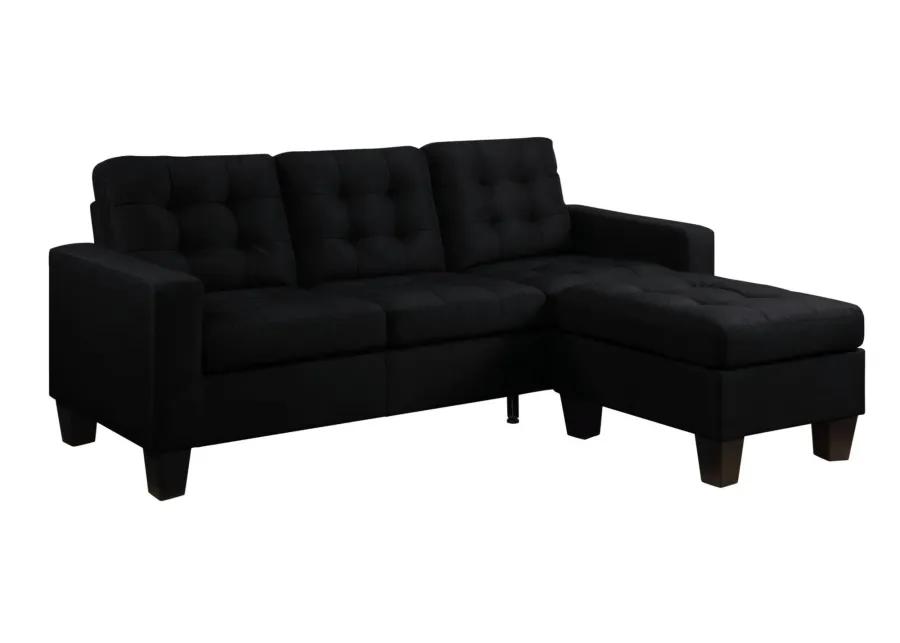 Tierney Sofa in Black by HomeRoots