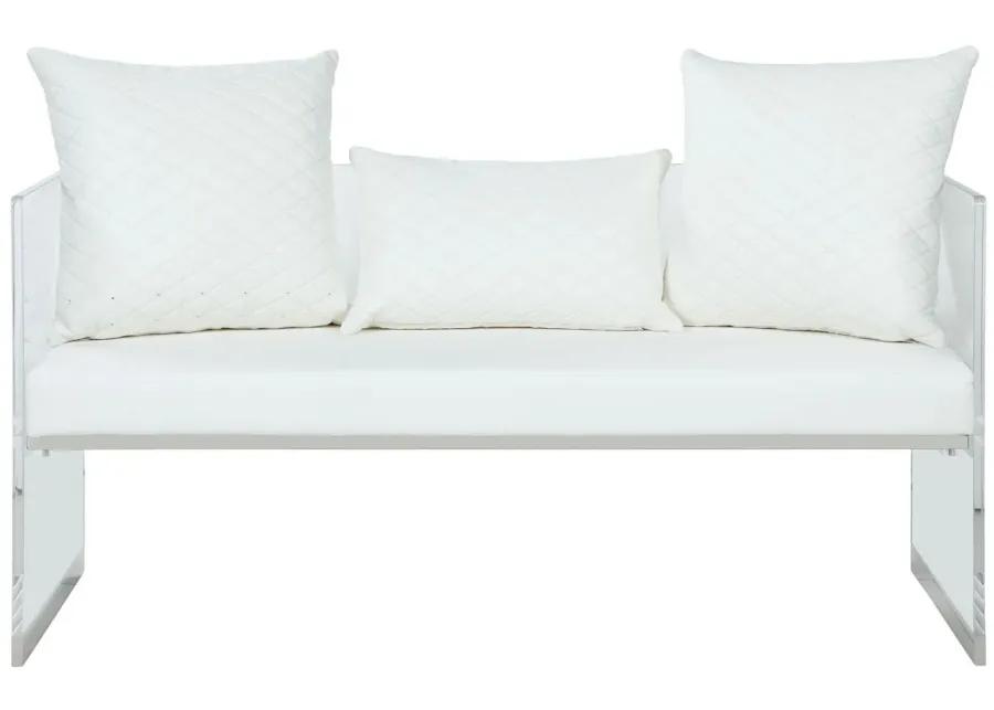 Ciara Bench in White by Chintaly Imports