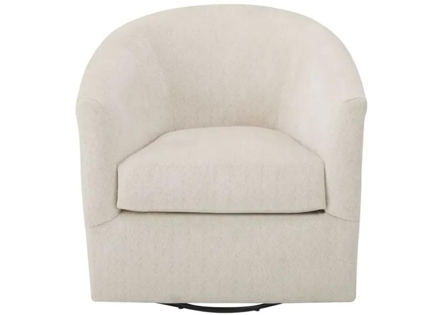 Keene Swivel Chair in Ivory by Chairs America