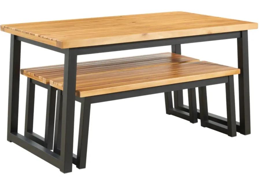 Town Wood 3-pc. Outdoor Dining Table Set in Gray by Ashley Furniture