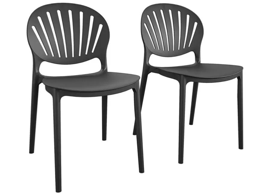 COSCO Outdoor Stacking Resin Chair - Set of 2 in Black by DOREL HOME FURNISHINGS