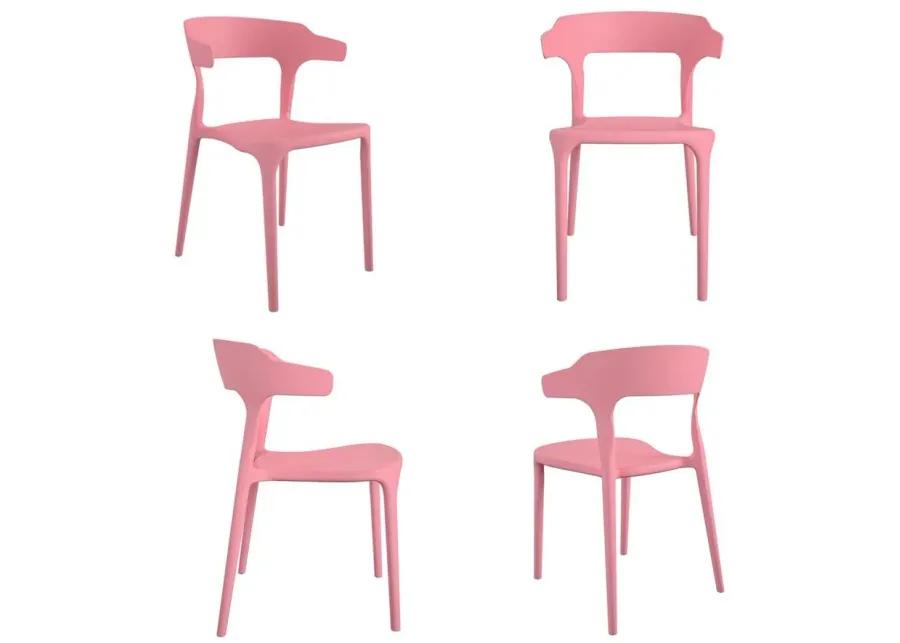 Novogratz Poolside Gossip Outdoor Felix Stacking Dining Chairs - Set of 2 in Pink by DOREL HOME FURNISHINGS